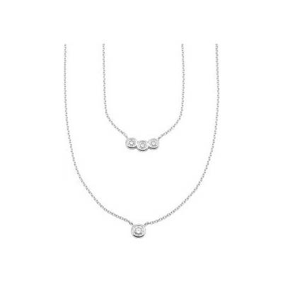 Basics Dvojitý strieborný náhrdelník N4780C
