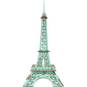 Woodcraft construction kit Woodcraft Дървен 3D пъзел Айфеловата кула тюркоазена (HF01A)
