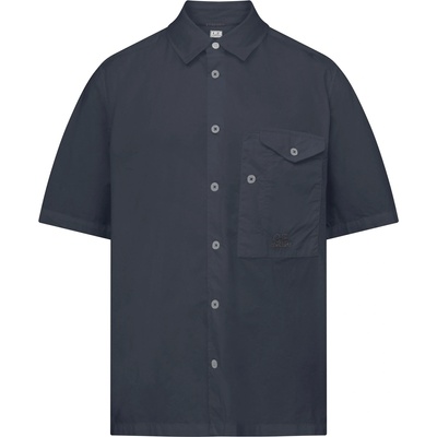 CP COMPANY Риза с къс ръкав CP COMPANY Short Sleeve Poplin Shirt - Total Eclip 888