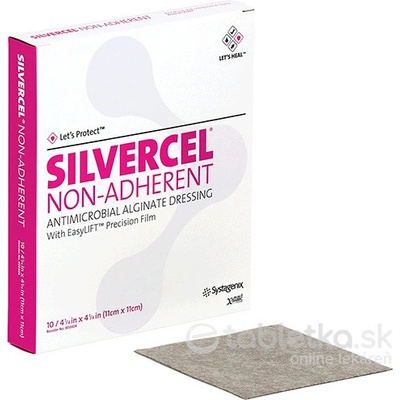 Silvercel Hydroalginátový bakteriostatický obväz (11 x 11 cm) 10 ks