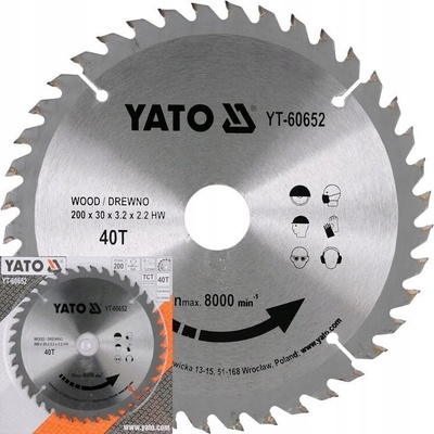 VIDIOVÝ KOTOUČ NA DŘEVO 200X40TX30MM YT-60652 YAT