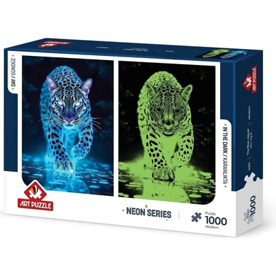 Art puzzle Séria Neon Modrý Jaguár 1000 dielov