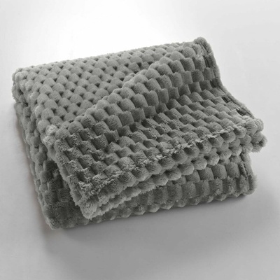 douceur d'intérieur Sivá deka z mikroflanelu Mini Frosty 125x150