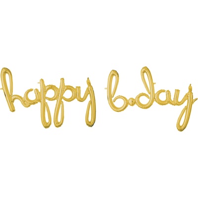 Amscan Фолиев балон надпис "happy b-day" златен