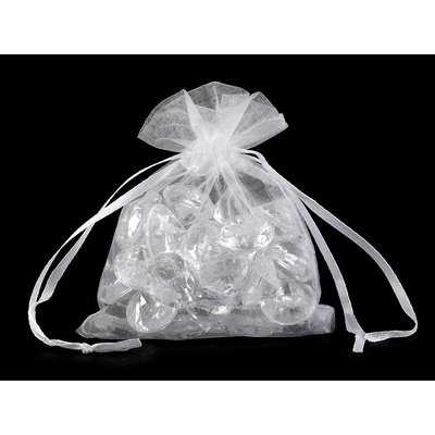 Prima-obchod Dárkový pytlík 9x11 cm organza, barva 1 bílá