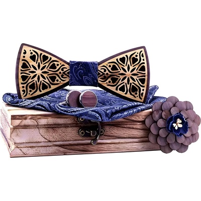 HARAHU Комплект Папийонка с брошка - Синя / Черна kp30918 (30918)