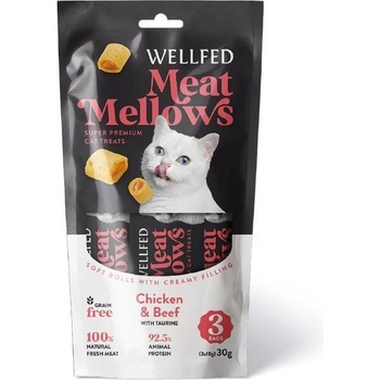 Pet Interest Wellfed Meat Mellows Chicken And Beef Mеки месни хапки за котка 3*10gr