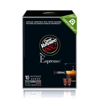 Caffé Vergnano Кафе капсули Vergnano E'spresso Intenso Nespresso - 10 бр х 5 г (550)