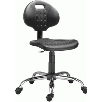 Image 1 of Antares Работен стол Antares 1290 NOR CR, до 120кг, полиуретан, хромирана база, газов механизъм, коригиране на височината, черен (1290-NOR-CR)