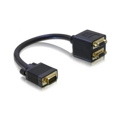 Rozdvojka, VGA (D-sub) M-VGA (D-sub) 2x F, 0, černá, pozlacené koncovky