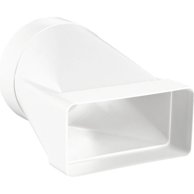 Dalap PVC редуктор от кръгла към правоъгълна тръба Ø 125 мм / 204x60 мм, хоризонтален (812)