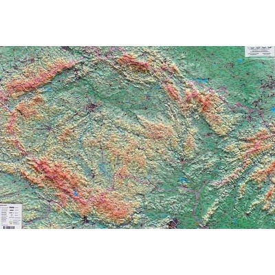 Česká republika - reliéfní nástěnná mapa - 1:500 000