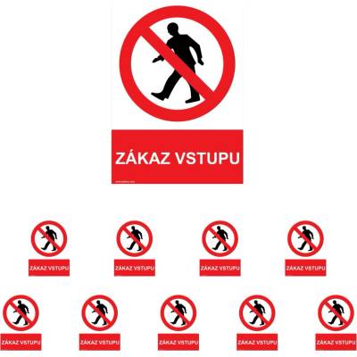 Walteco Zákaz vstupu 210x297mm, formát A4, plastová tabulka Množství: 10 ks , 20028BP2