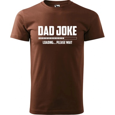 Sablio tričko s potlačou Dad joke loading hnědé