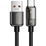 Mcdodo Кабел за данни - Mcdodo (CA-3150) - USB → Type-C, 6A, Super Charge, прозрачен дизайн, Auto Power Off, 1.2m - Черен