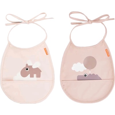 Done by Deer Комплект лигавници с джоб Done by Deer - Happy clouds, powder, 2 броя (1343441)