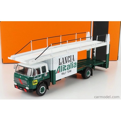 Ixo-models Fiat 673 Truck Car Transporter Team Lancia Alitalia Rally 1976 Zelená Bílá 1:43