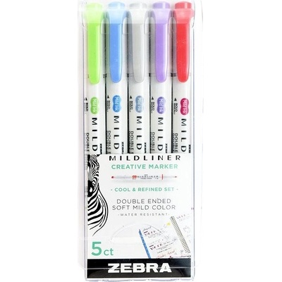 Zebra 78205 Mildliner Cool and Refined 5 farieb 1,0/3,5 mm obojstranný