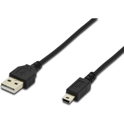 ednet Кабел EDNET EDN-84128, USB A(м) към USB Mini B(м), 1.8m, черен (EDN-84128)