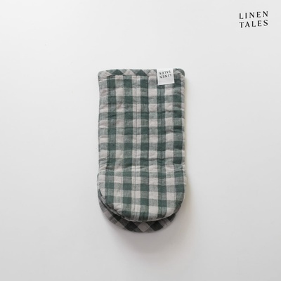 Linen Tales Ленена кухненска ръкавица Forest Green Gingham - Linen Tales (LT-OM-1S-FGRCH)