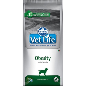 Vet Life Dog 12кг Vet Life Dog Obesity Farmina, диетична суха храна за кучета