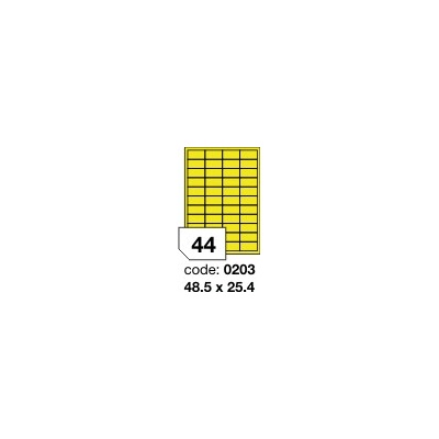 Rayfilm R0131 fluo žluté etikety 48,5x25,4mm 100 listů