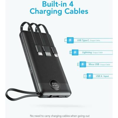 VEGER C10 10000mAh (Micro + Typ C + Lightning 8-pin) černá
