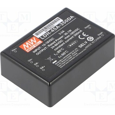 MEAN WELL LDH-45A-350DA Měnič: DC/DC; 30,1W; Uvst: 9÷18VDC; Uvýst: 24÷86VDC; Ivst: 2,8A; THT