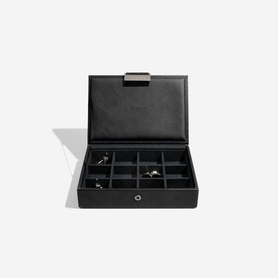 Stackers pánská šperkovnice Black Lidded Mini Cufflink Box černá 75423