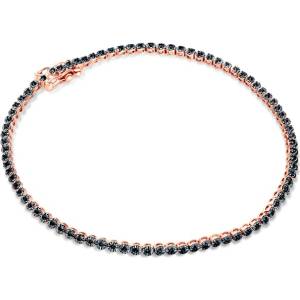 SAVICKI Тенис гривна, розово злато 585, черни диаманти 0.27К, 2.0mm. 18cm