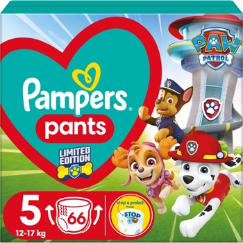 Pampers Pants Paw Patrol Size 5 еднократни пелени гащички 12-17 kg 66 бр