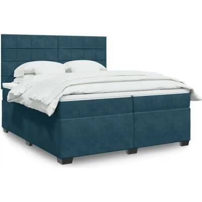 vidaXL 11461.3293306 Boxspring postel s matrací modrá samet