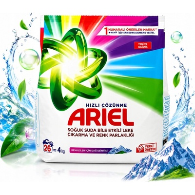 Ariel prací prášek bílé prádlo Mountain Spring 4 kg