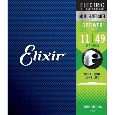 Elixir Струни електрическа китара 6 струнна ELIXIR 19102 OPTIWEB Steel Medium 11-49