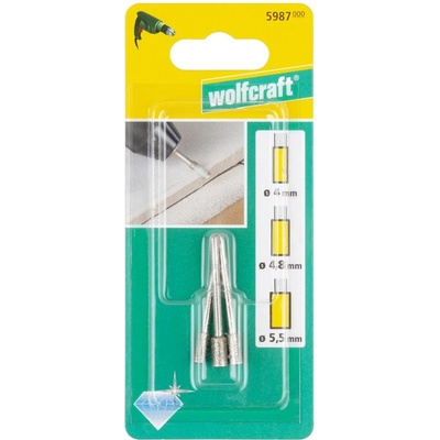 Wolfcraft sada diamantových minibrúsok trojdielna 5987000