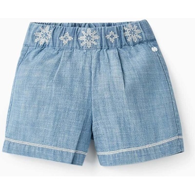 Zippy Бебешки къс панталон от памук zippy в синьо с апликация с регулируема талия (3105986701)