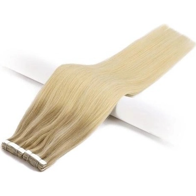 Vlasové PU pásky tape in na prodlužování vlasů 50cm ombré balayage 18/60/60 nejsvětlejší hnědá / platina