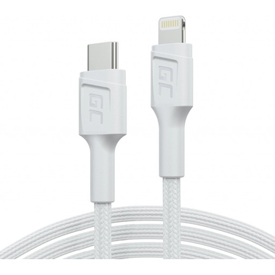 Green Cell KABGC07W USB-C - Lightning MFi, 1m, bílý