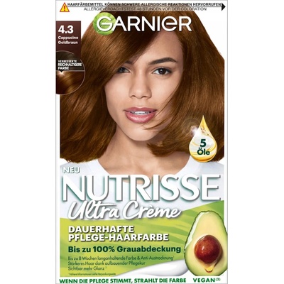 Garnier Nutrisse krémová farba na vlasy 43 Zlatohnedá Cappuccino
