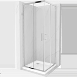 Mexen Rio квадратна душ кабина 80 x 80 см, прозрачна, хром + плосък поддушов (860-080-080-01-00-4010)