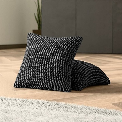 GA.I.CO napínací potah bielastický COSTINA antracit povlaky na polštářky 2 ks 40 x 40 cm