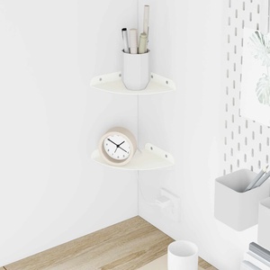 vidaXL Плаващ рафт за ъгъл 2 бр. Бял 15 x 15 x 2 см (8004084)