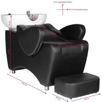 Hair system Система за коса hsb46 фризьорска стойка за миене черна (126391)