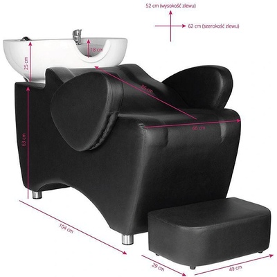 Hair system Система за коса hsb46 фризьорска стойка за миене черна (126391)