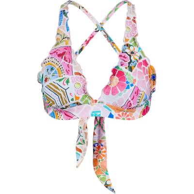 Seafolly Дамско бикини горнище Seafolly Beach Bohème Multi Fit Longline Tri Bikini top - Parfait Pink - размер 40 (EU) (150-6617-0115)