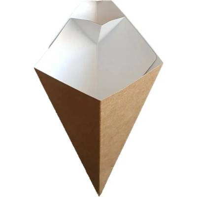 WGO_default Papierová miska na hranolky s priehradkou na omáčky 175x30mm ECO CONE L