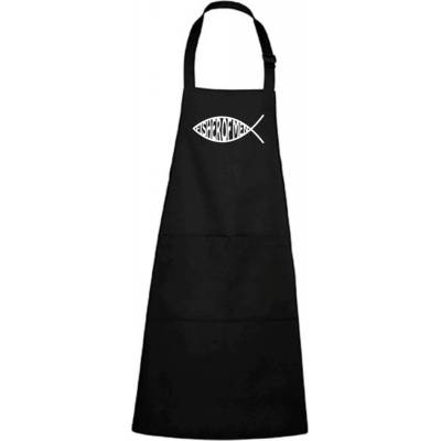 Dobrý Triko Zástěra s potiskem Fisher of men Černá
