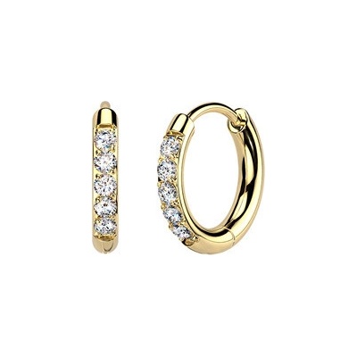 Šperky4U Titanové náušnice kruhy s moissanity, 12 mm MOT1002-12