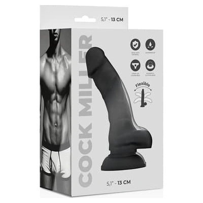 COCK MILLER SILIKÓNOVÉ DENSITNÉ DILDO S KĹBOM ČIERNE 13 CM