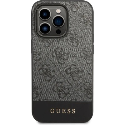 GUESS Калъф Guess - 4G Stripe, iPhone 14 Pro Max, сив (3666339088576)